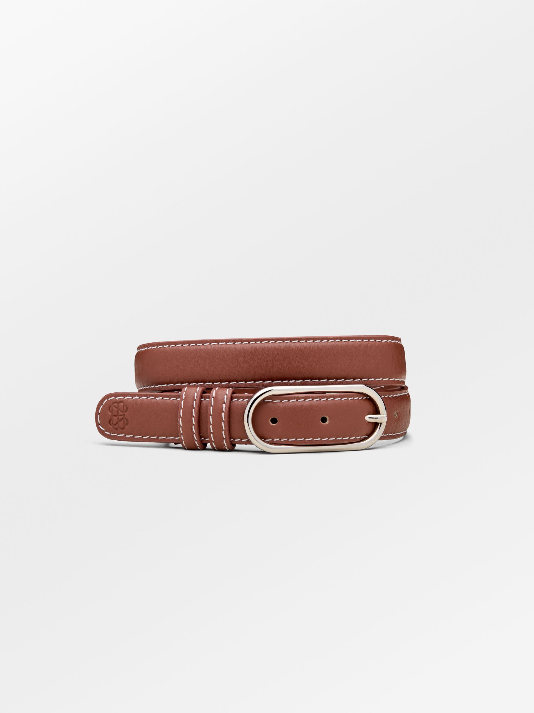 Beck Söndergaard Nola Slim Leather Belt Mocha Brown - hvittrad.no