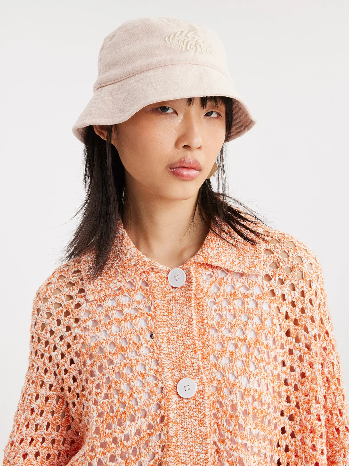 Pafe Linen Logo Bucket Hat Lt. Pink