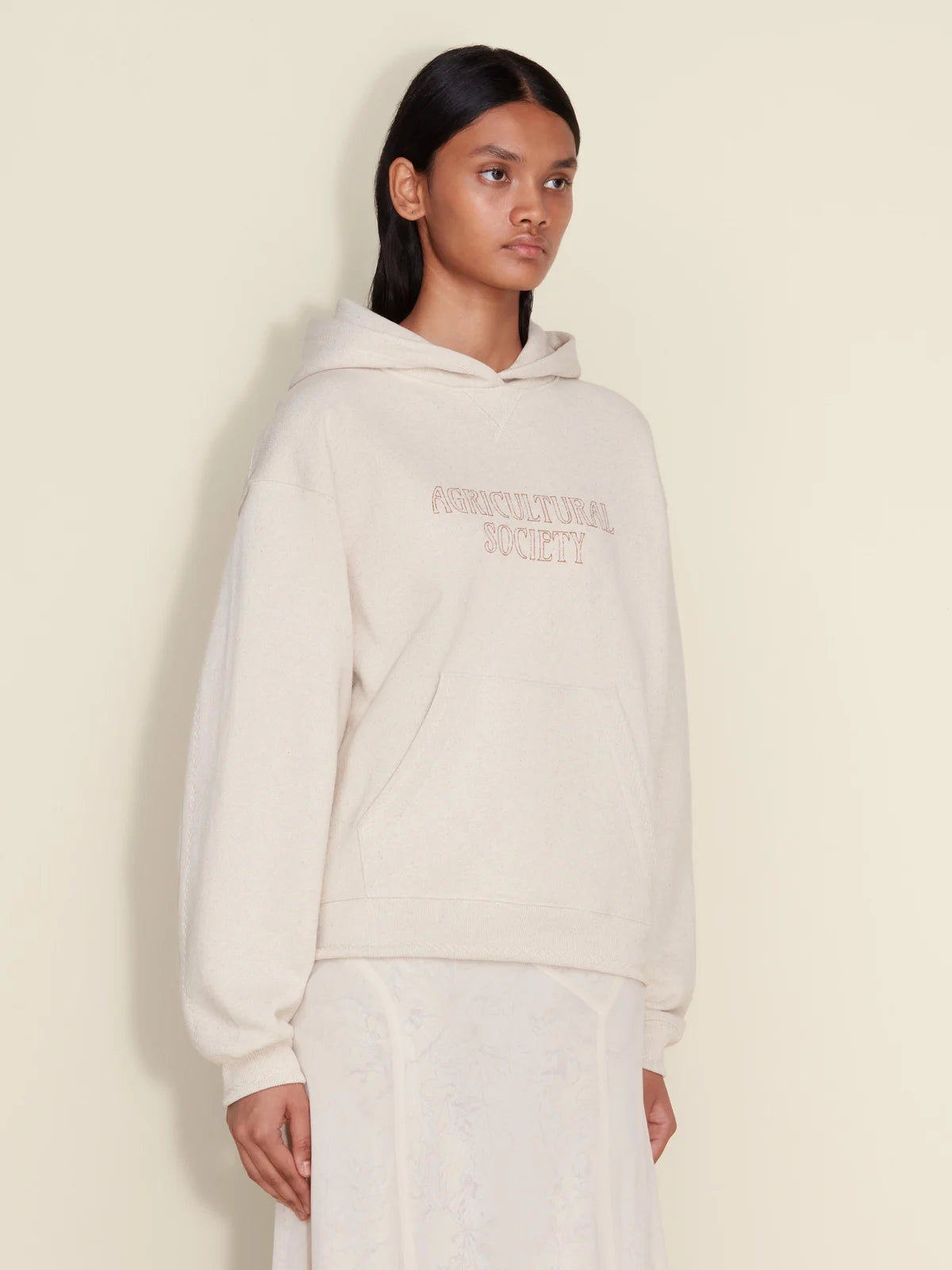 Holzweiler W. Tide Society Hoodie Sand Mix - hvittrad.no