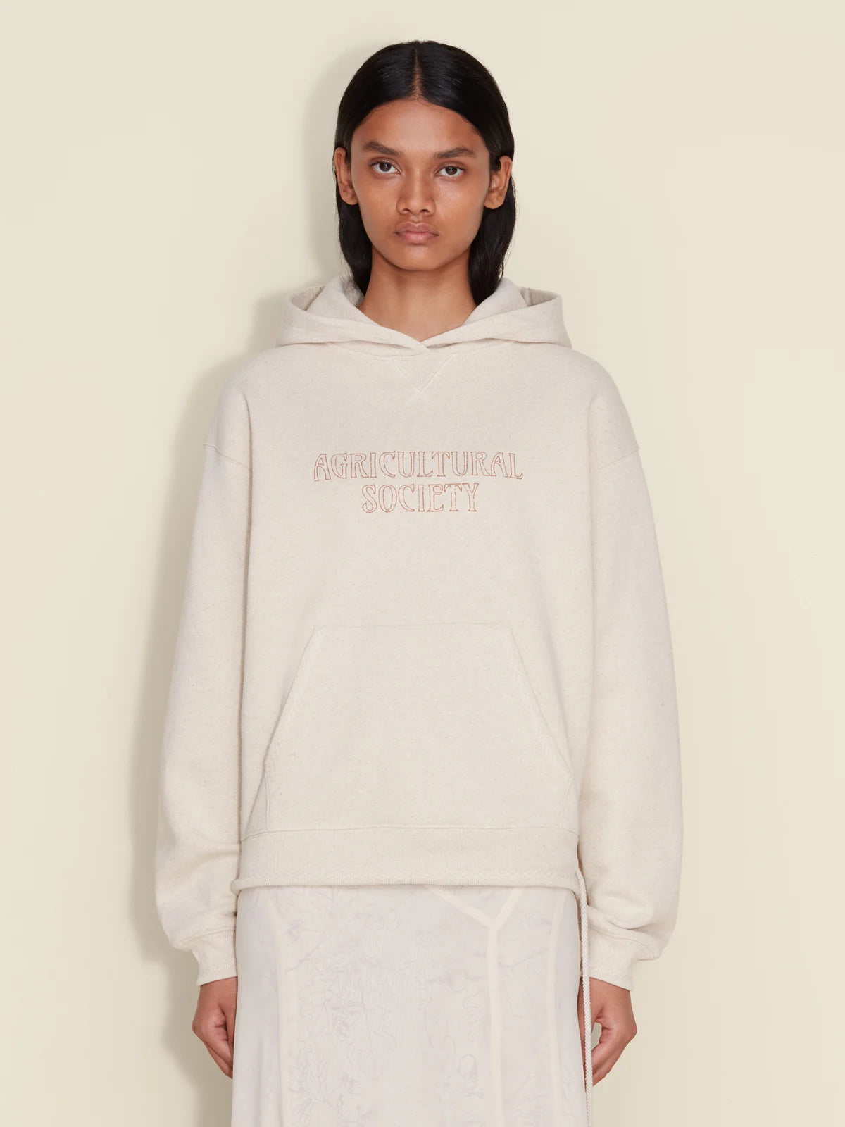 Holzweiler W. Tide Society Hoodie Sand Mix - hvittrad.no