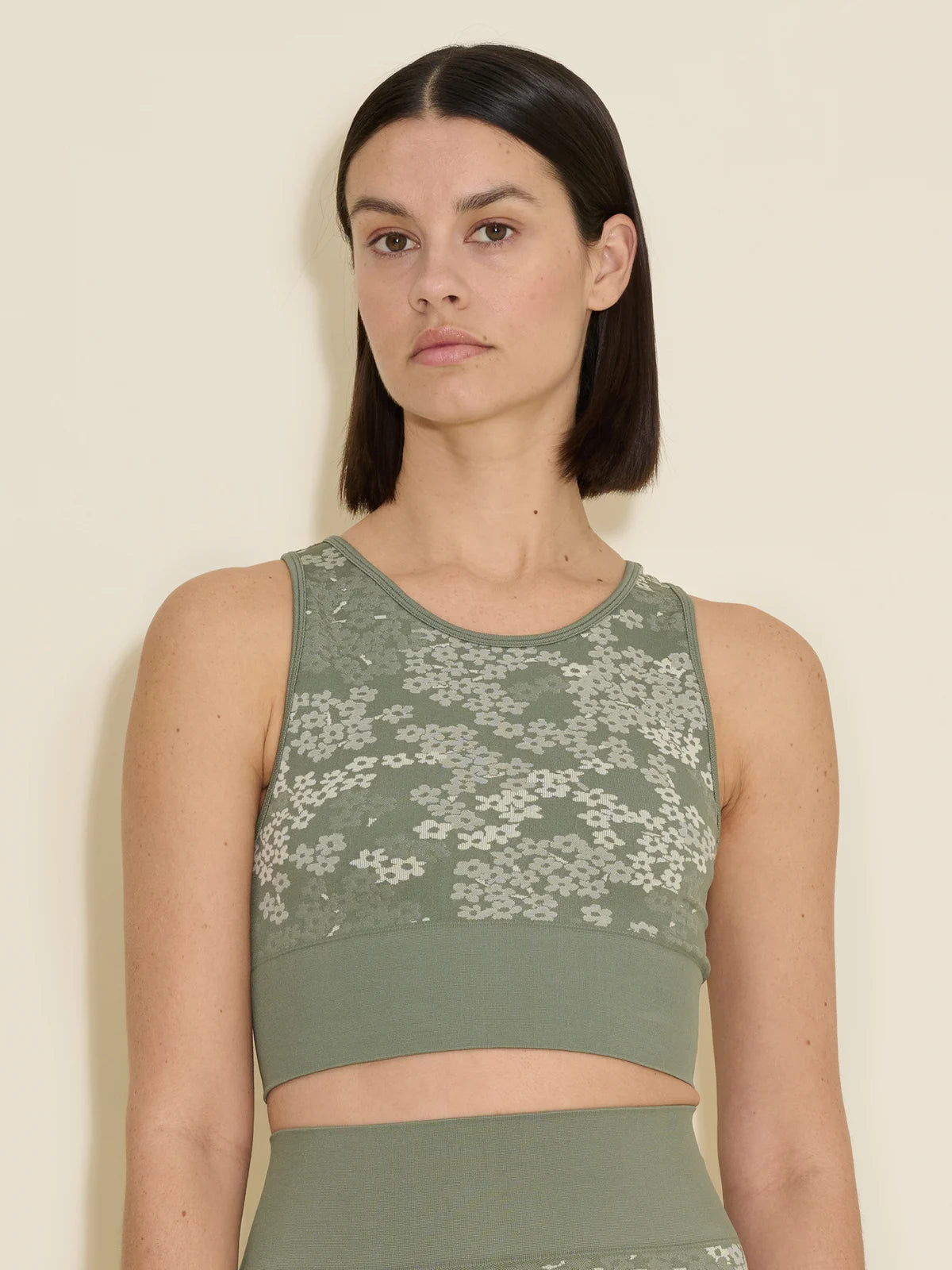 Holzweiler Seamless Jacquard Top Green Mix - hvittrad.no
