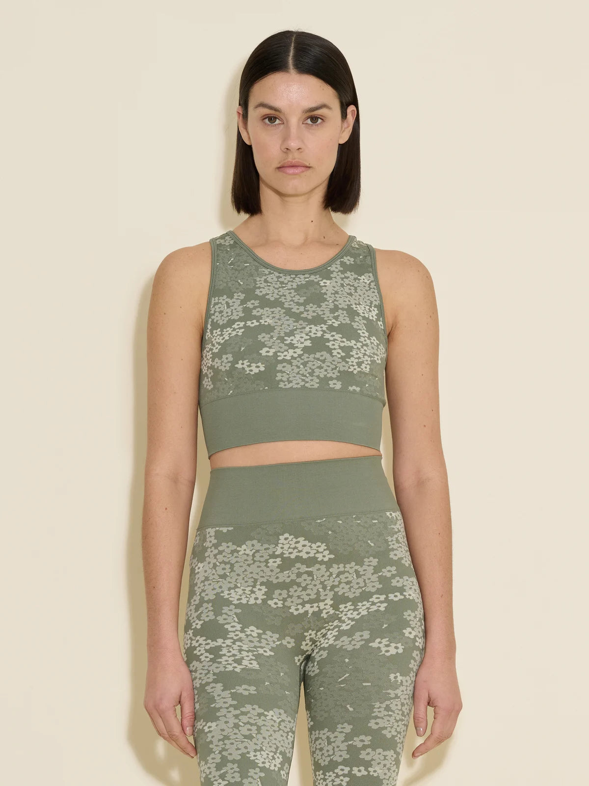 Holzweiler Seamless Jacquard Top Green Mix - hvittrad.no