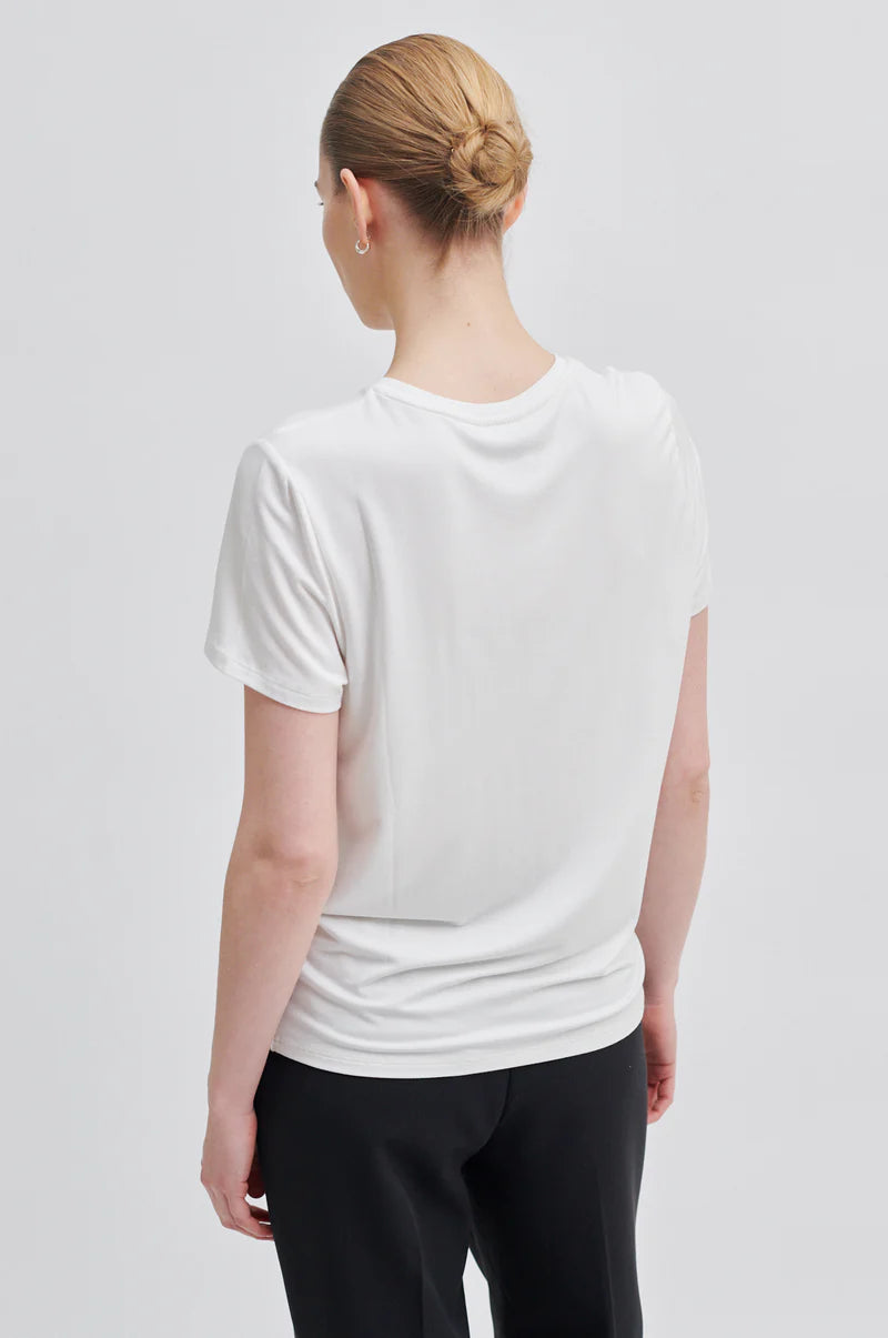 Second Female Ello New SS Tee White - hvittrad.no