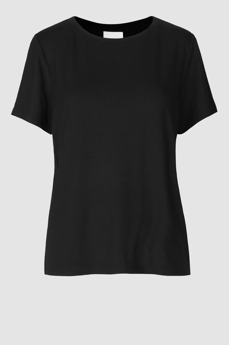 Second Female Ello New SS Tee Black - hvittrad.no