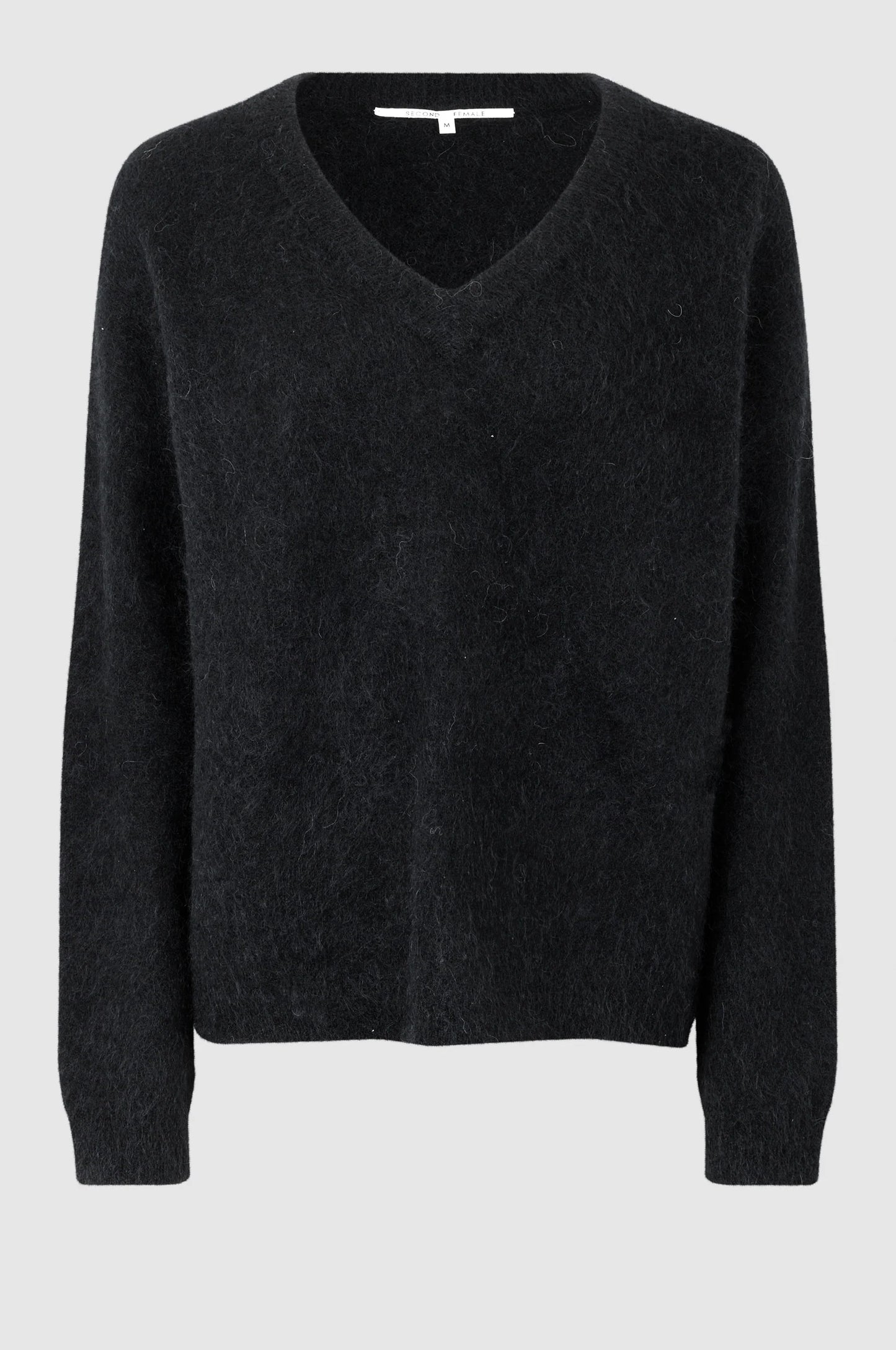 Brook Knit Oversize V-Neck Black