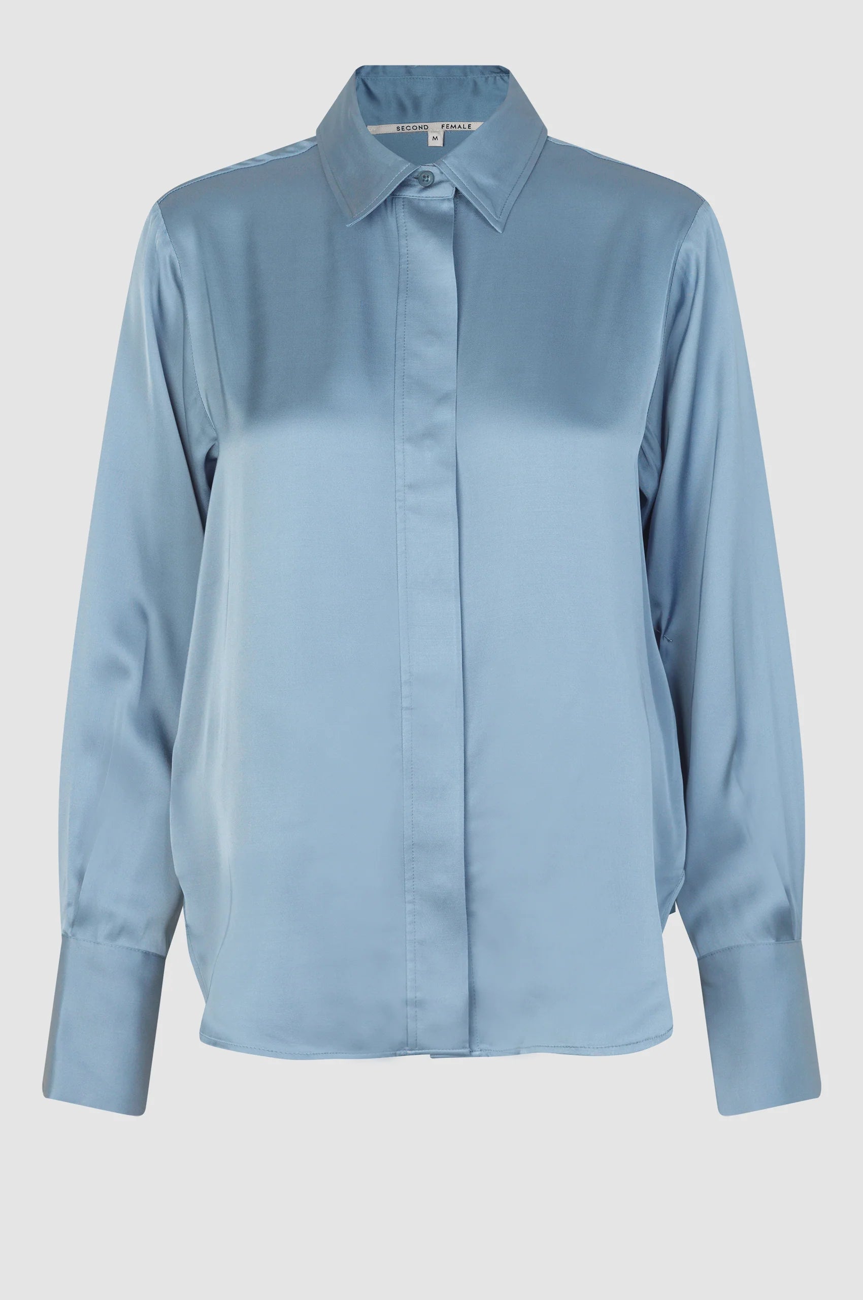 Second Female Galla Classic Shirt Ashley Blue - hvittrad.no