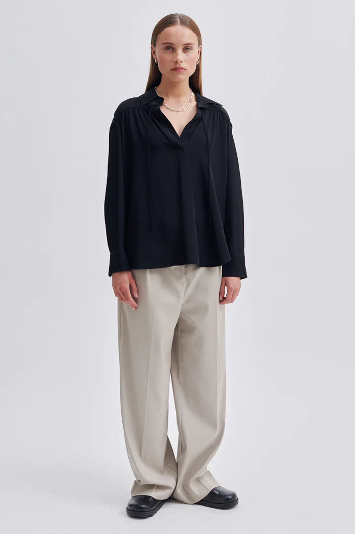 Second Female Cibelle Tunic Blouse Black - hvittrad.no