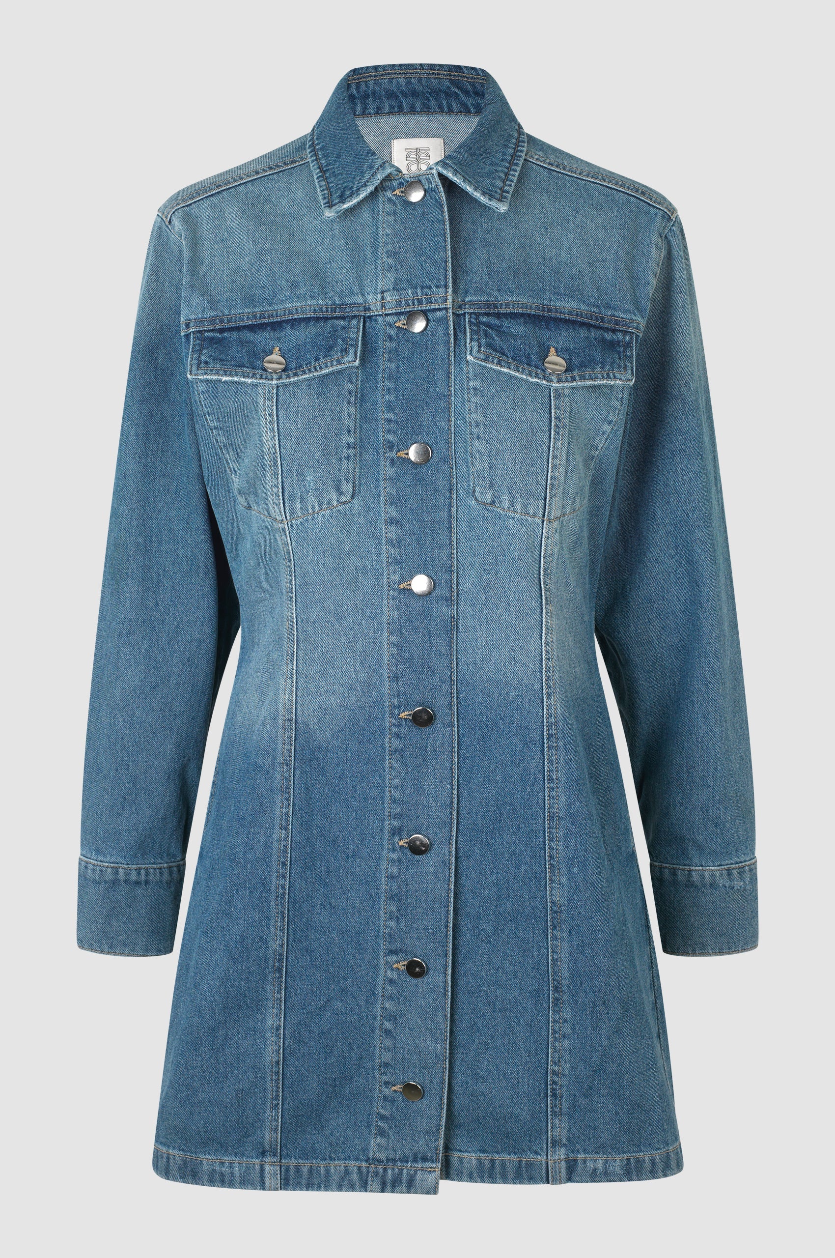 Second Female Kylie Dress Denim Blue - hvittrad.no