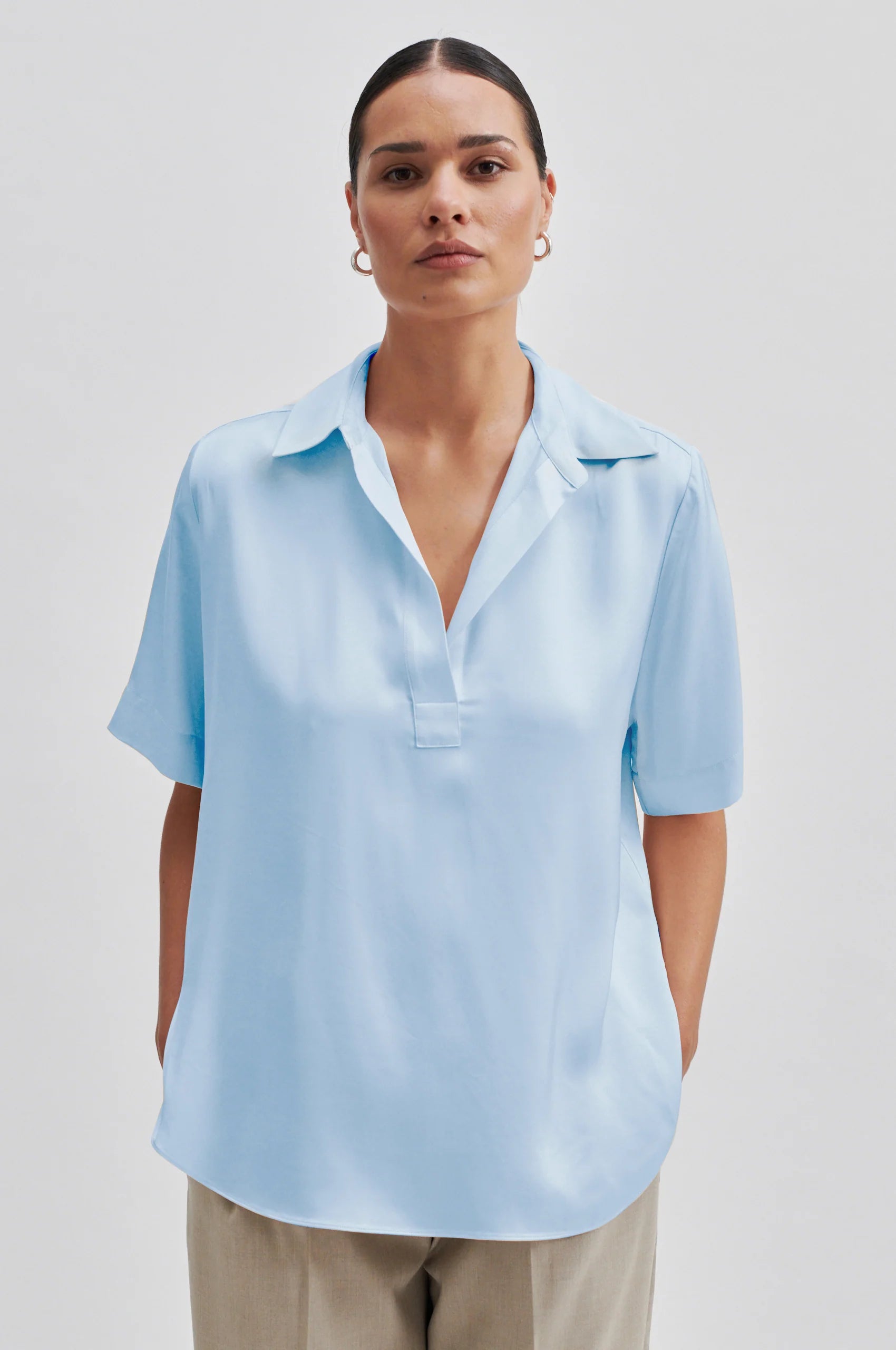 Second Female Bardi Blouse Ice Water - hvittrad.no