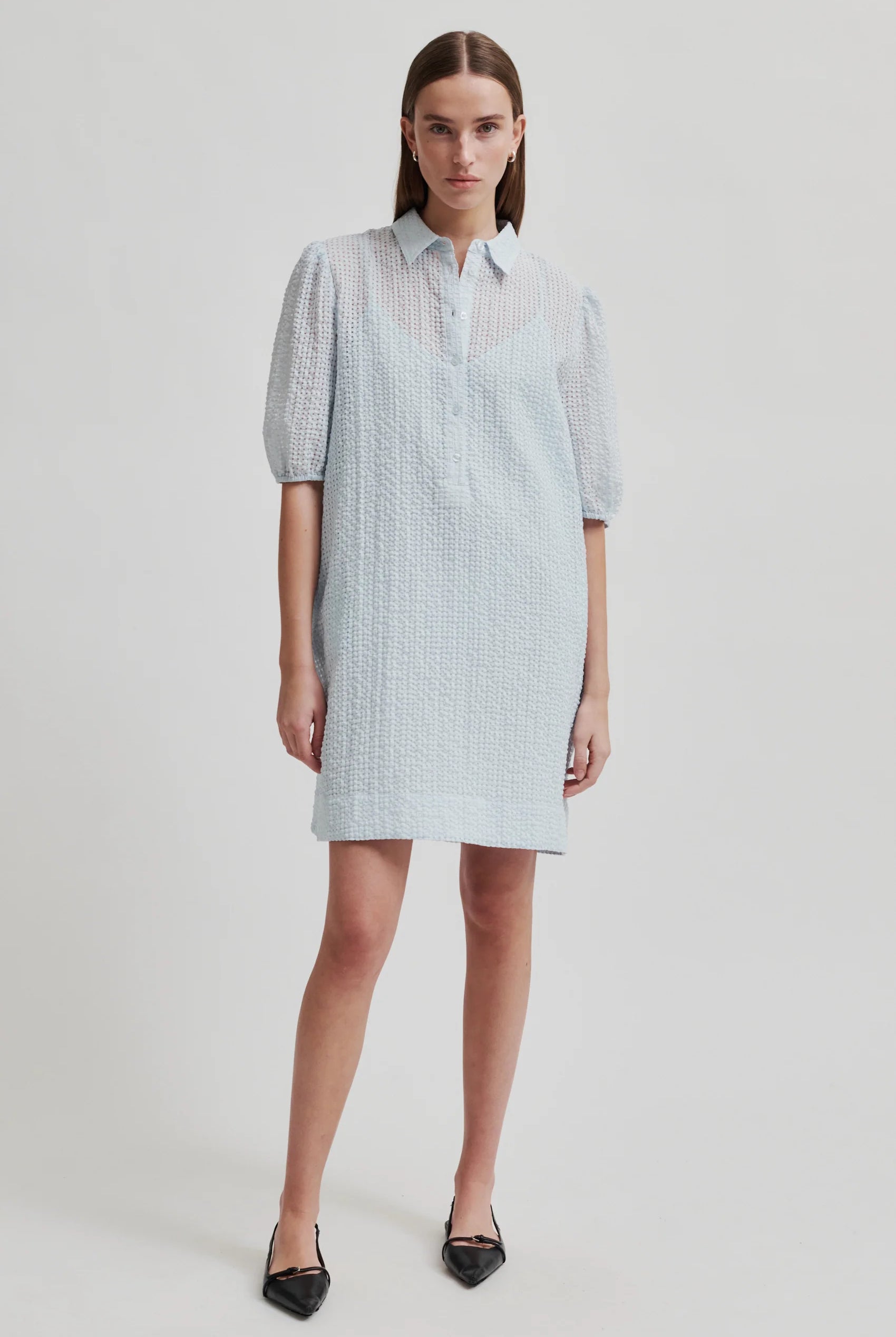 Second Female Tascha Dress Ice Water - hvittrad.no