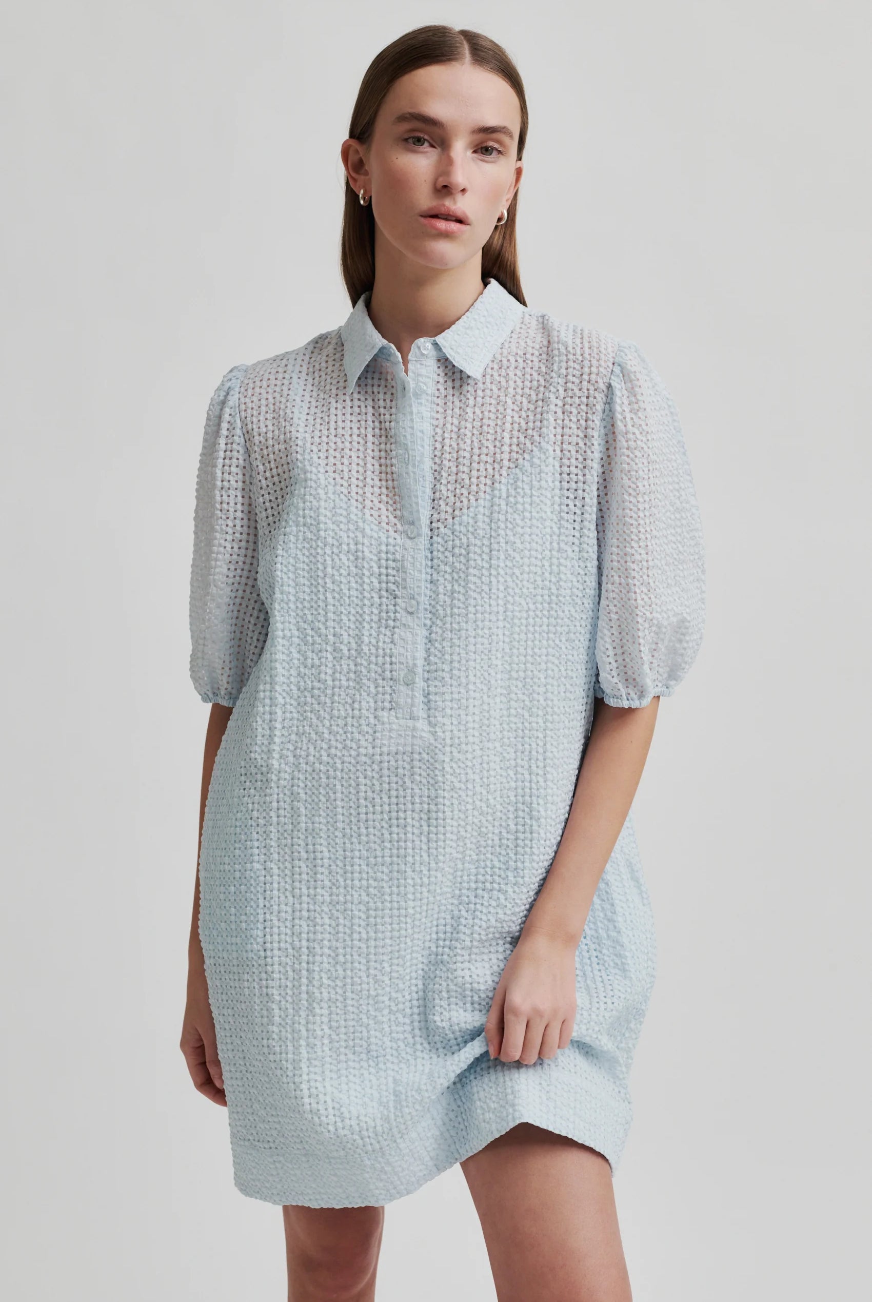 Second Female Tascha Dress Ice Water - hvittrad.no