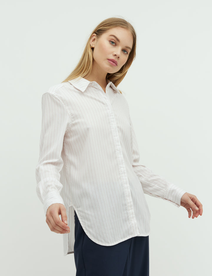 Mbym Dalinna-M Shirt Rose Darlene Stripe - hvittrad.no