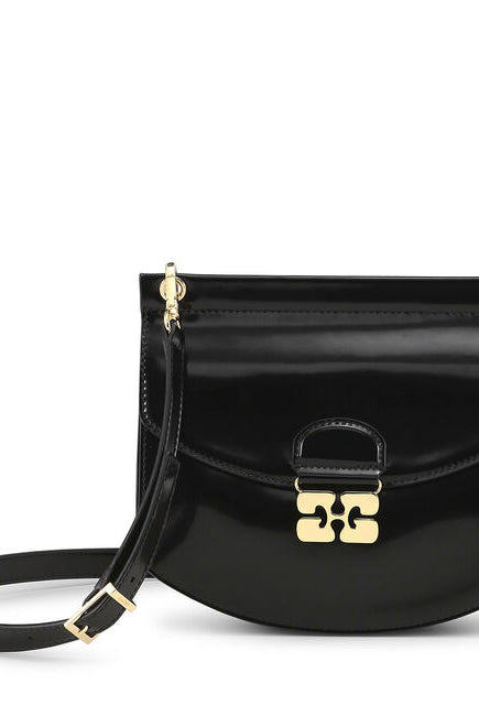 GANNI Apo-G Bag Small Patent Black - hvittrad.no