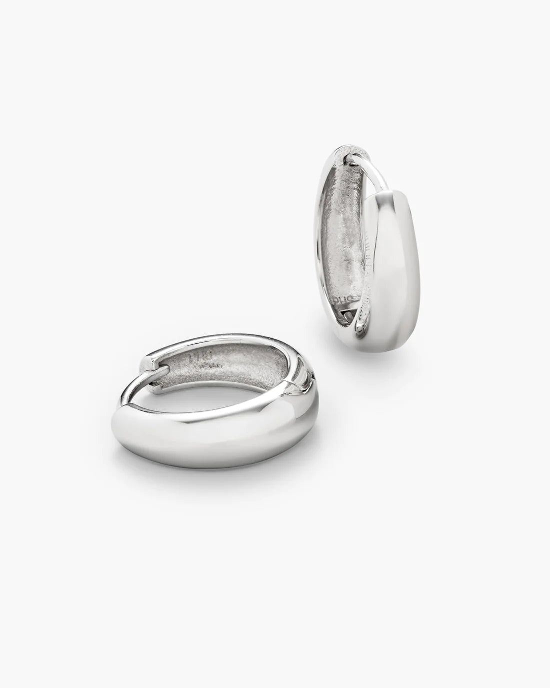 Philippa Studios Dome Hoops Large Silver - hvittrad.no