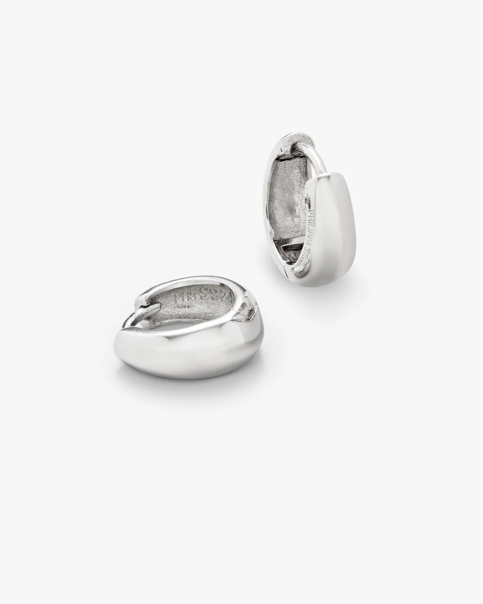 Philippa Studios Dome Hoops Medium Silver - hvittrad.no