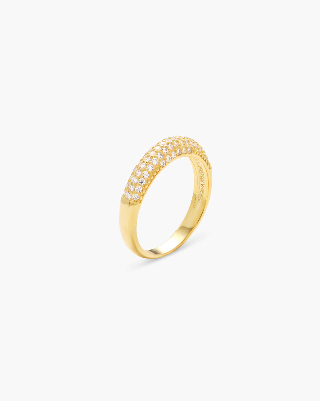 Philippa Studios Dome Slim Pave Ring Gold - hvittrad.no