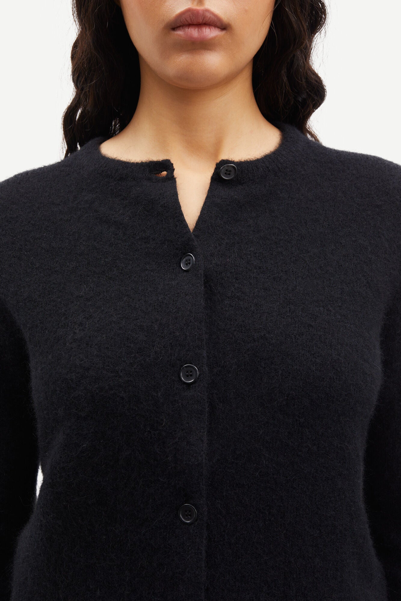 Samsøe Samsøe Nor Short Cardigan 7355 Black - hvittrad.no