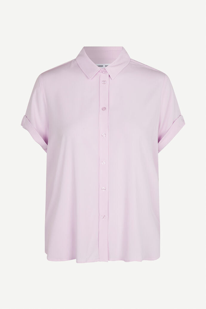 Samsøe Samsøe Majan SS Shirt 9942 Lilac Snow - hvittrad.no