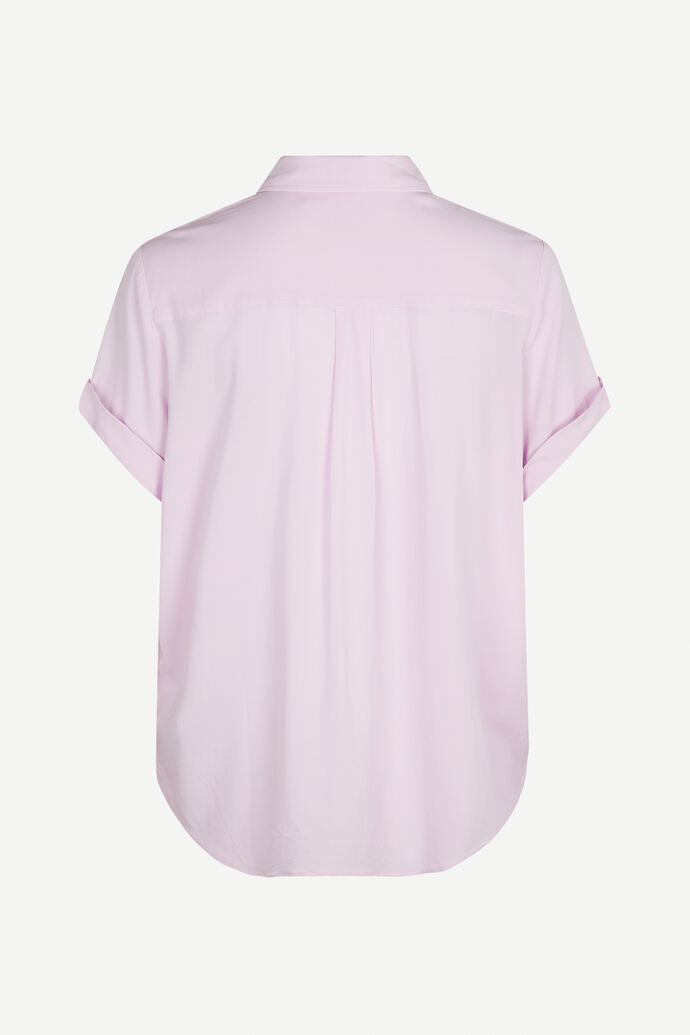 Samsøe Samsøe Majan SS Shirt 9942 Lilac Snow - hvittrad.no