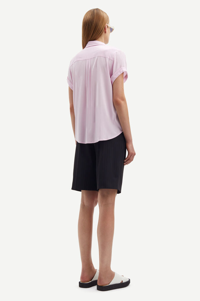 Samsøe Samsøe Majan SS Shirt 9942 Lilac Snow - hvittrad.no