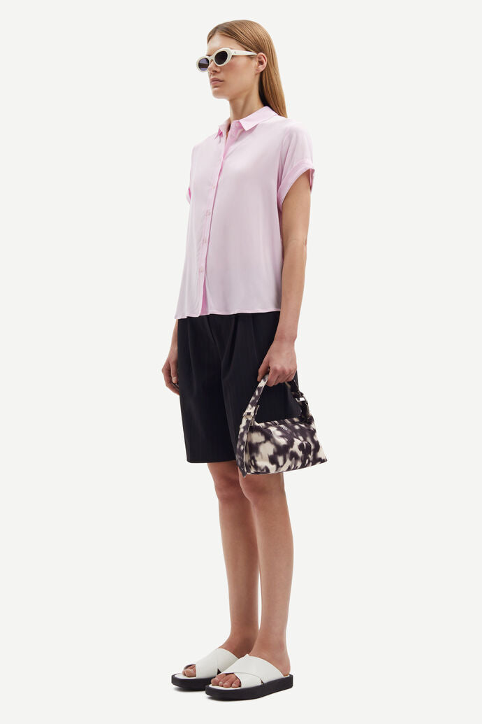 Samsøe Samsøe Majan SS Shirt 9942 Lilac Snow - hvittrad.no