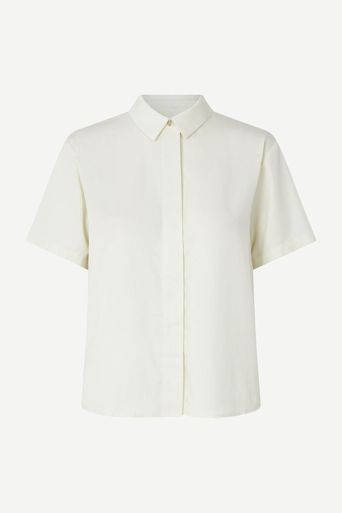 Samsøe Samsøe Mina SS Shirt 14028 Silver Green - hvittrad.no