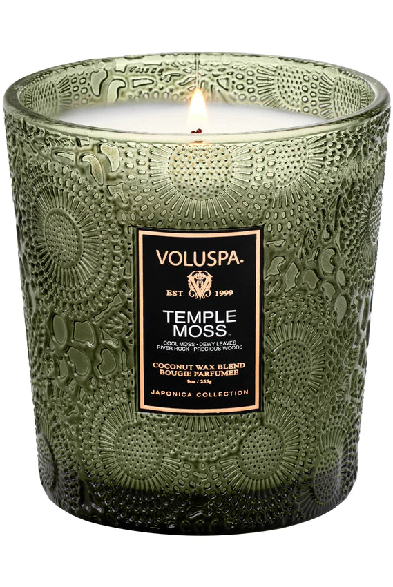Voluspa Classic Candle - Temple Moss 255g - hvittrad.no