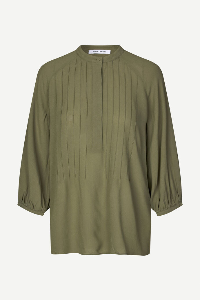 Samsøe Samsøe Saselma Blouse 15154 Dusty Olive - hvittrad.no