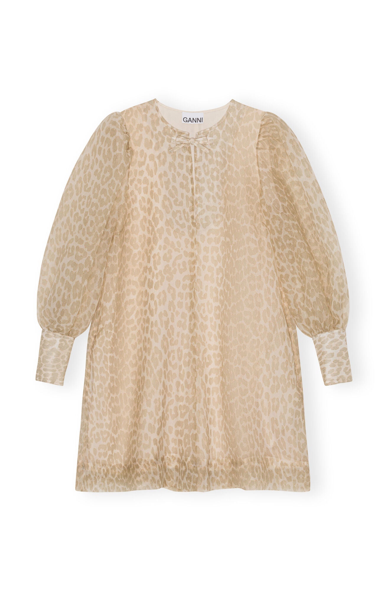 Organza A-shaped Mini Dress Oyster Gray