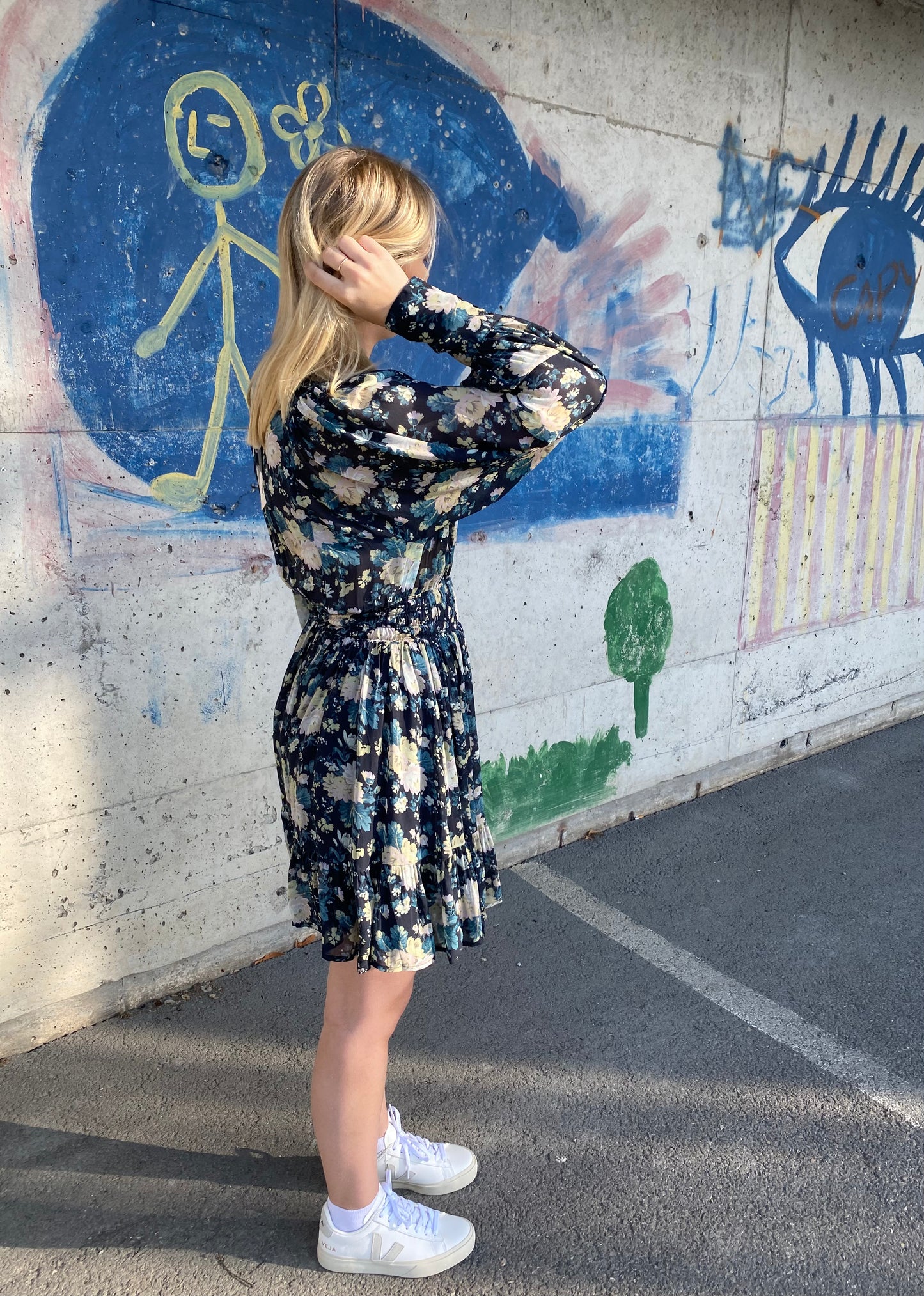 Georgette Mini Dress Midnight