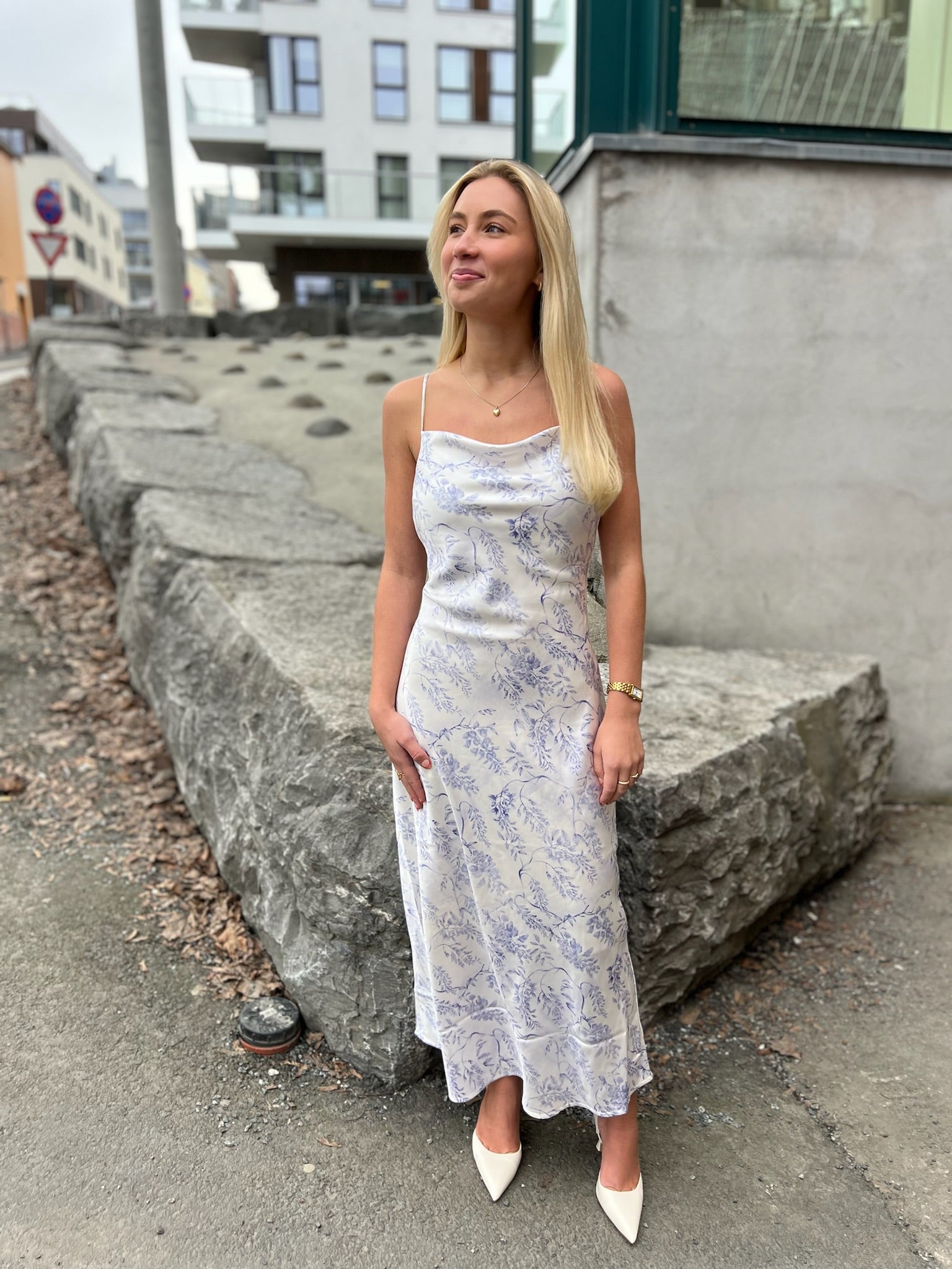 Holzweiler Eila Print Dress Lilac Mix - hvittrad.no