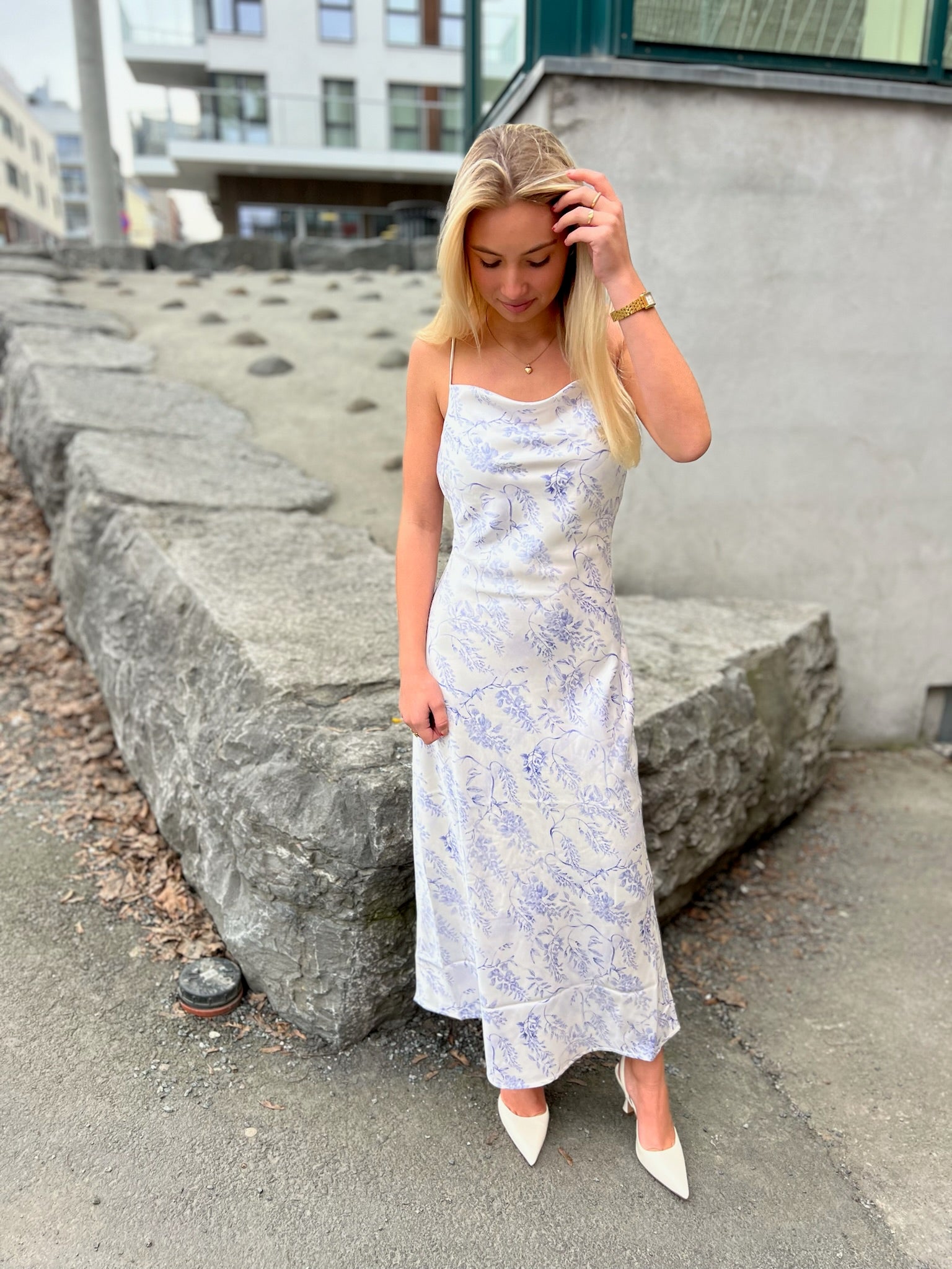 Holzweiler Eila Print Dress Lilac Mix - hvittrad.no