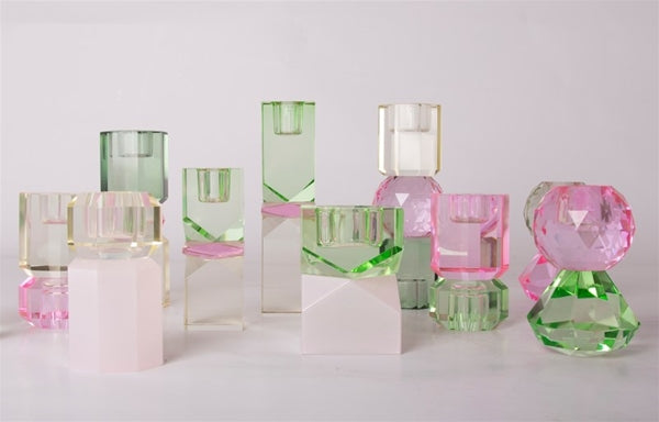 Cest Bon Crystal Holder Mint/Baby Pink 9,5x5x5cm - hvittrad.no