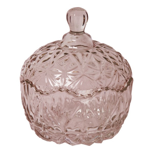 AU Maison Oppbevaringskrukke med skåret mønster, støvet rose - hvittrad.no