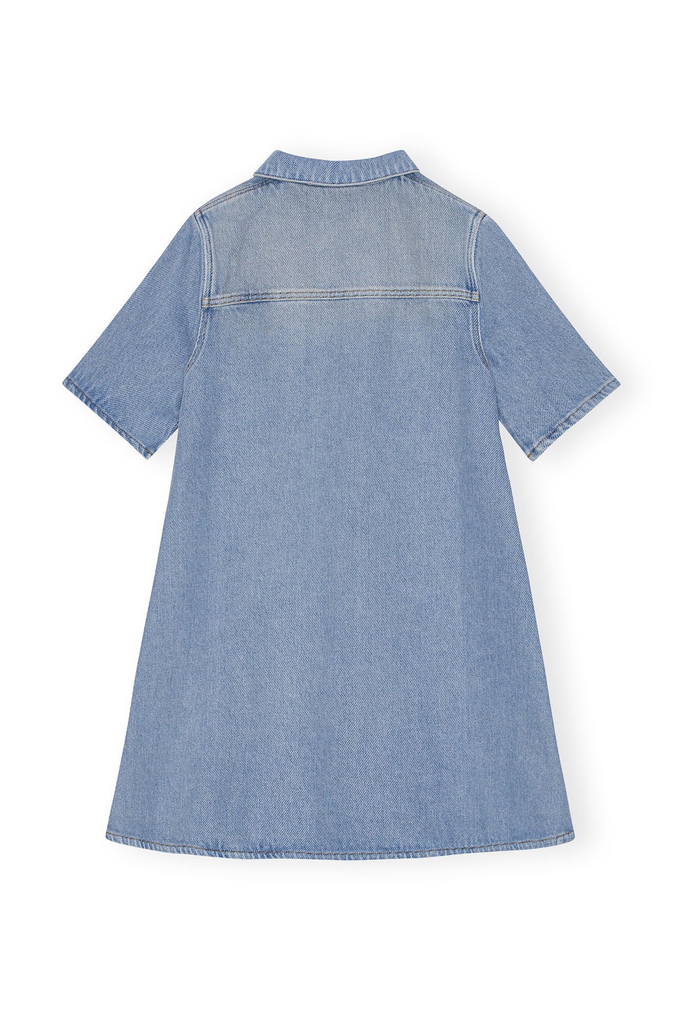 Ganni Heavy Denim Mini Dress Tint Wash - hvittrad.no