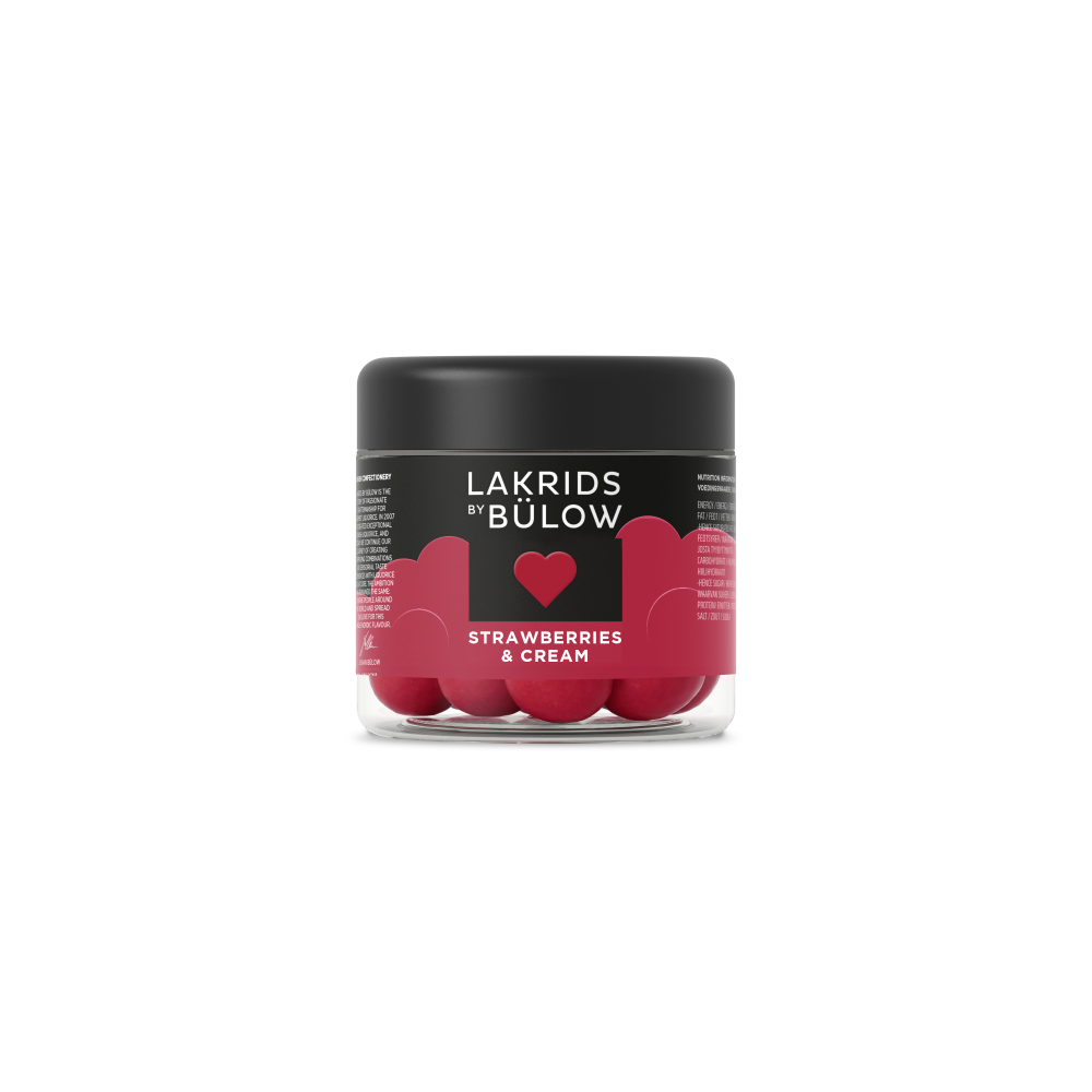 Lakrids by bulow LOVE Strawberry & Cream Small 125g - hvittrad.no