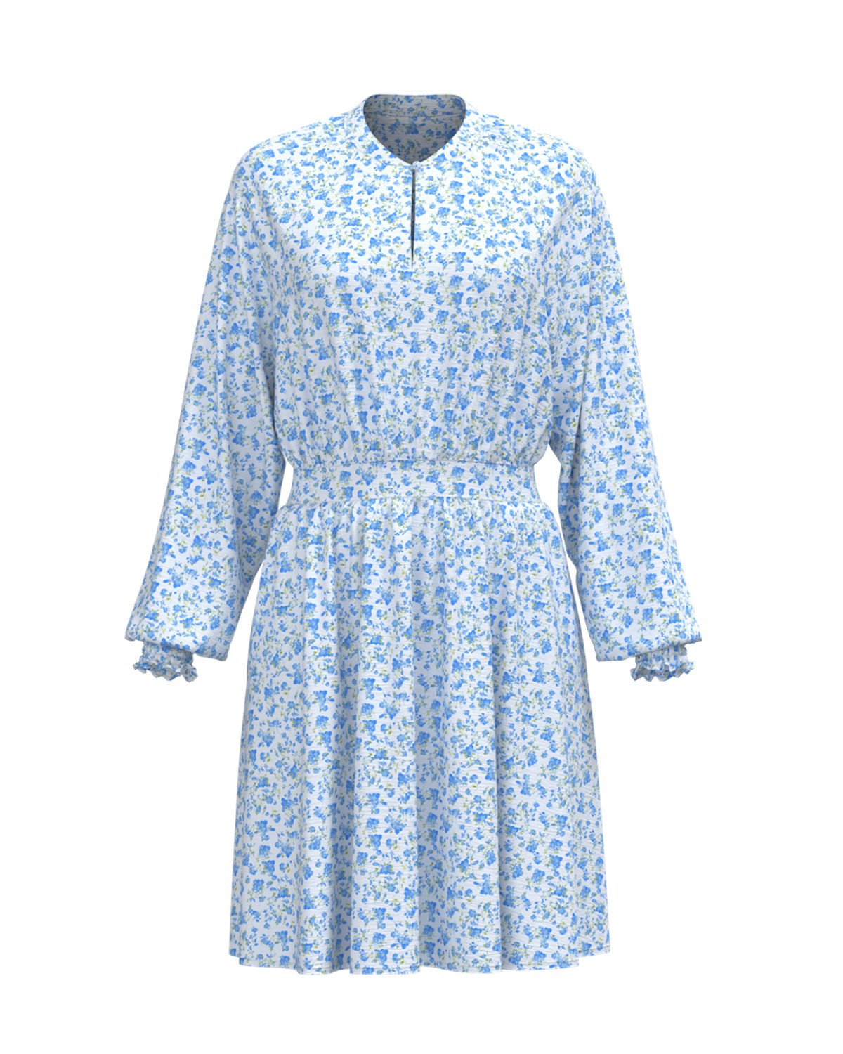 MSCH Copenhagen Laurelle Ladonna Dress AOP Champ Blue Flower - hvittrad.no