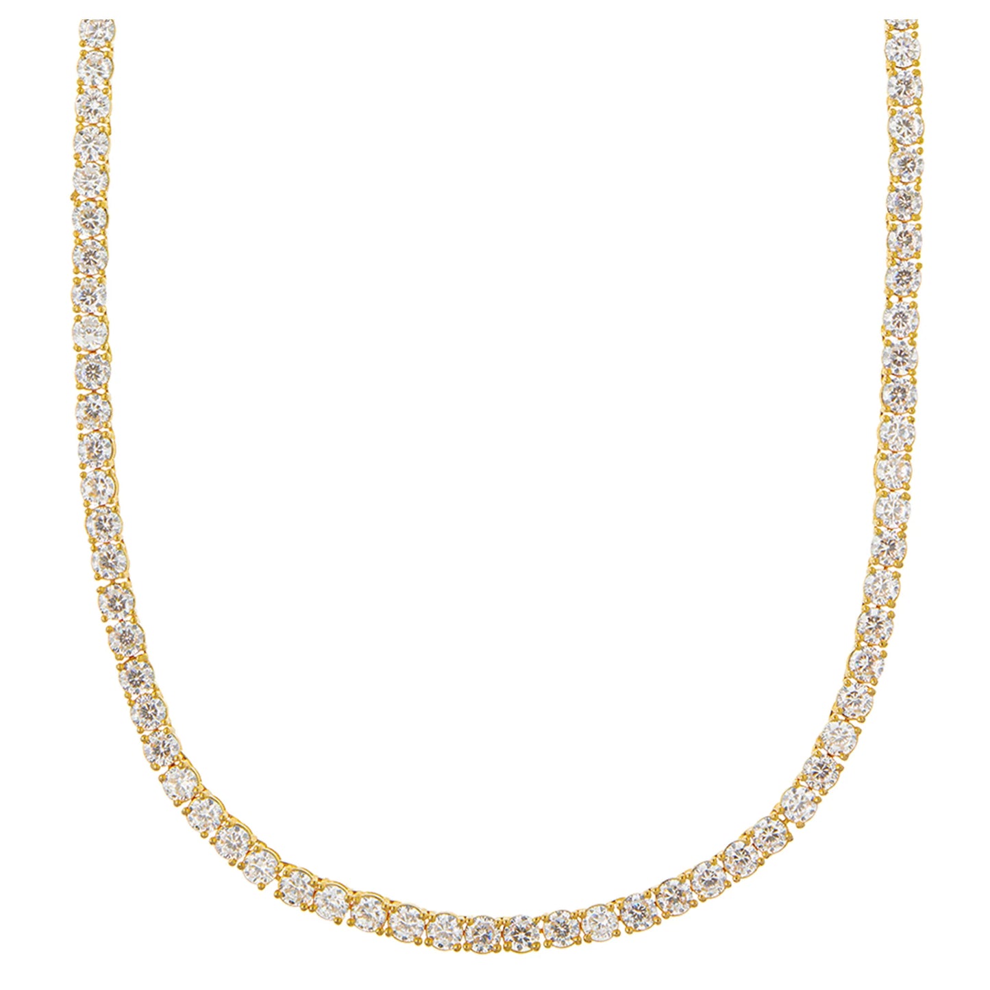 Tennis Necklace Pale Gold