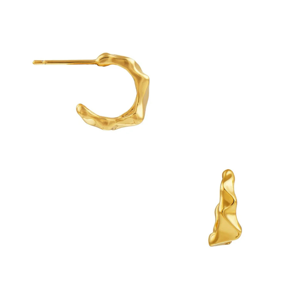 Orelia Geo Angeled Hoop Earrings Gold - hvittrad.no