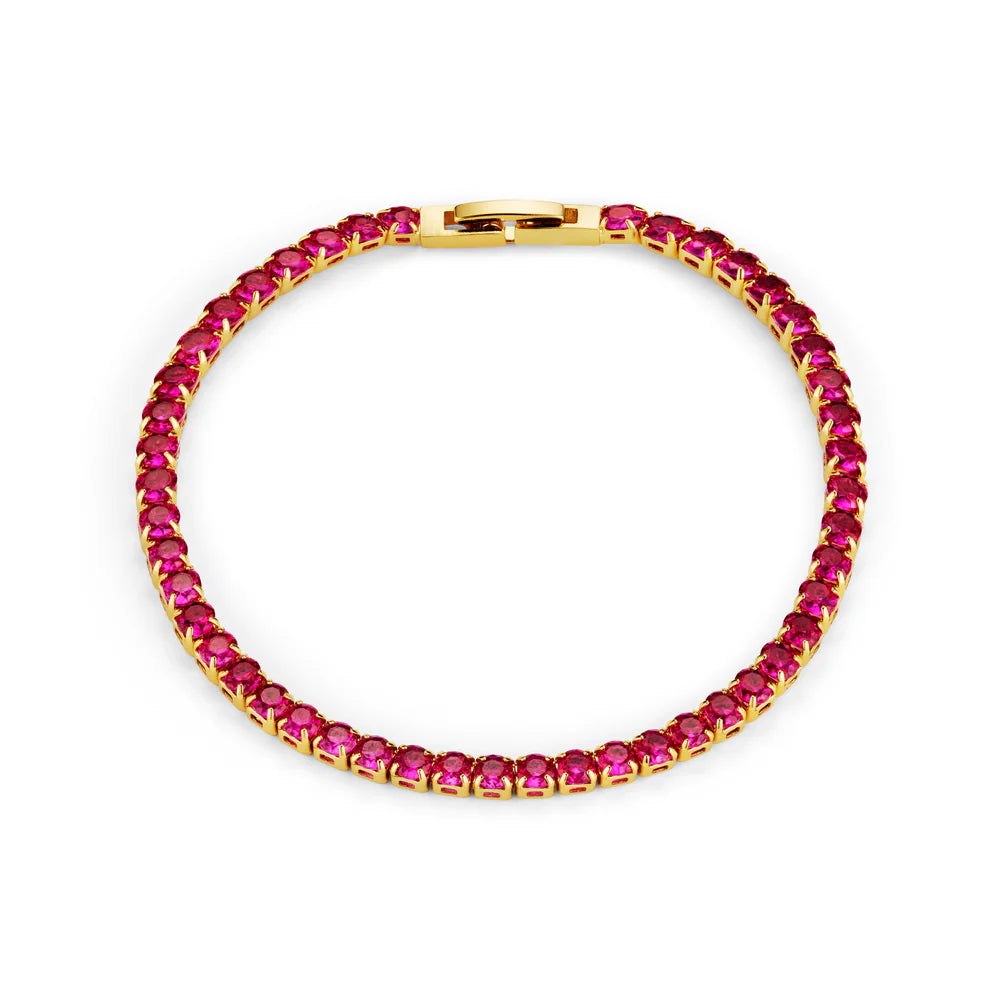 Orelia Tennis Bracelet Raspberry - hvittrad.no
