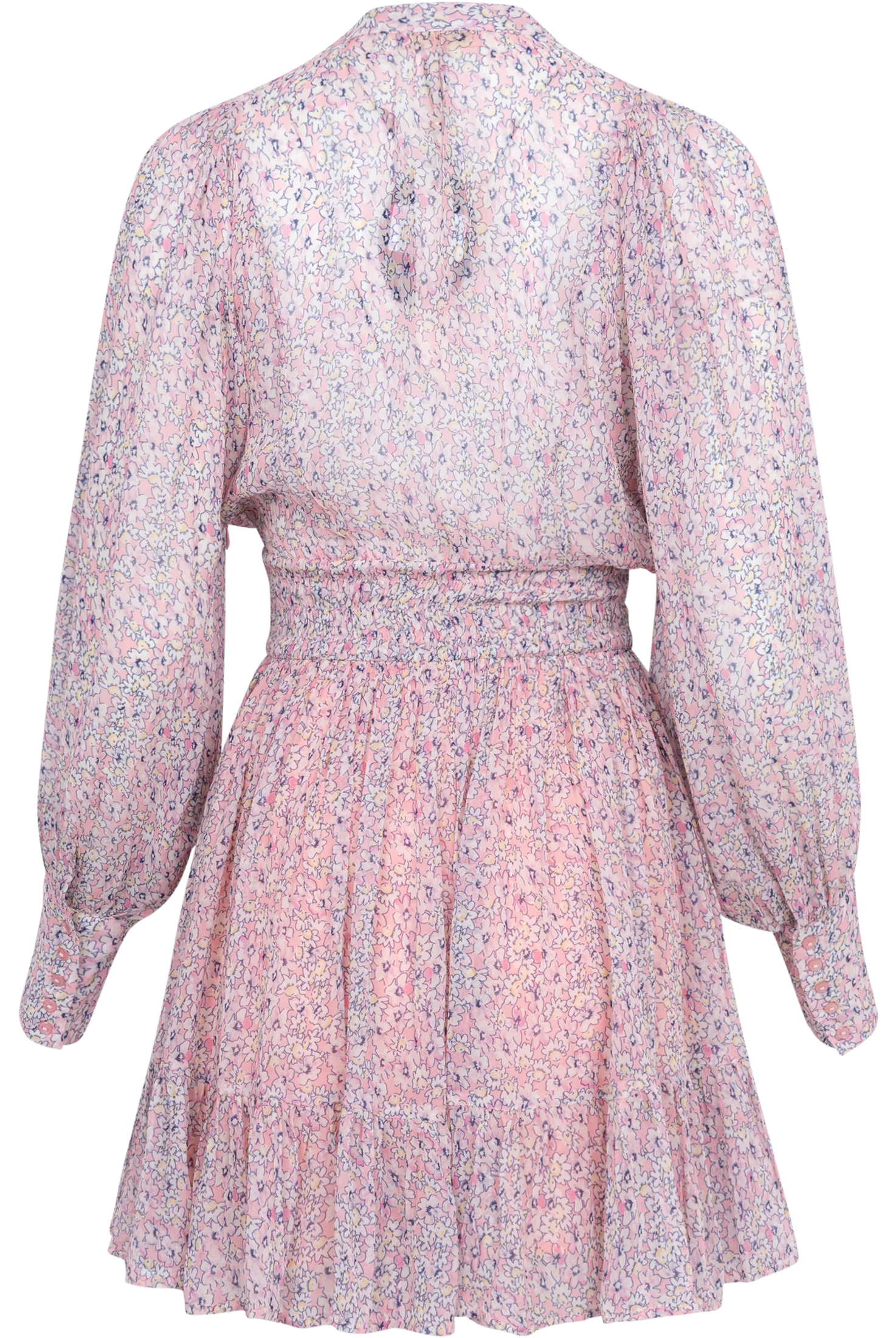 ByTiMo Georgette Mini Dress Vintage Daisies - hvittrad.no