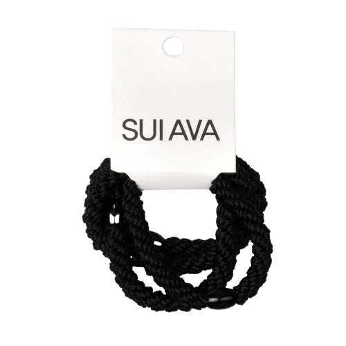 Sui Ava 4-Pack Basic Essentials Elastics Black Beauty - hvittrad.no