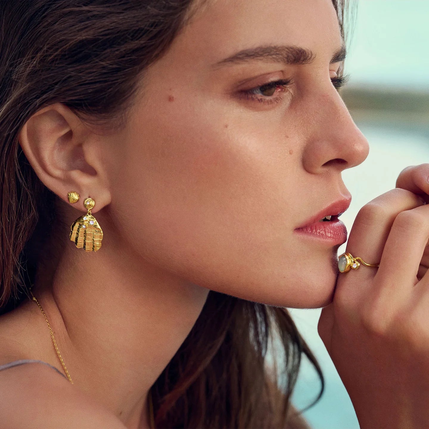 Maanesten Maurea Earrings Gold - hvittrad.no