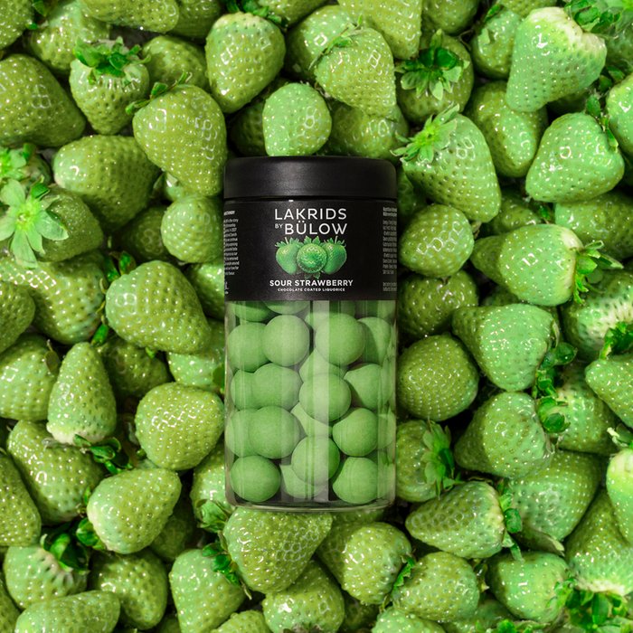 Lakrids by Bülow Sour Strawberry Regular 295g - hvittrad.no