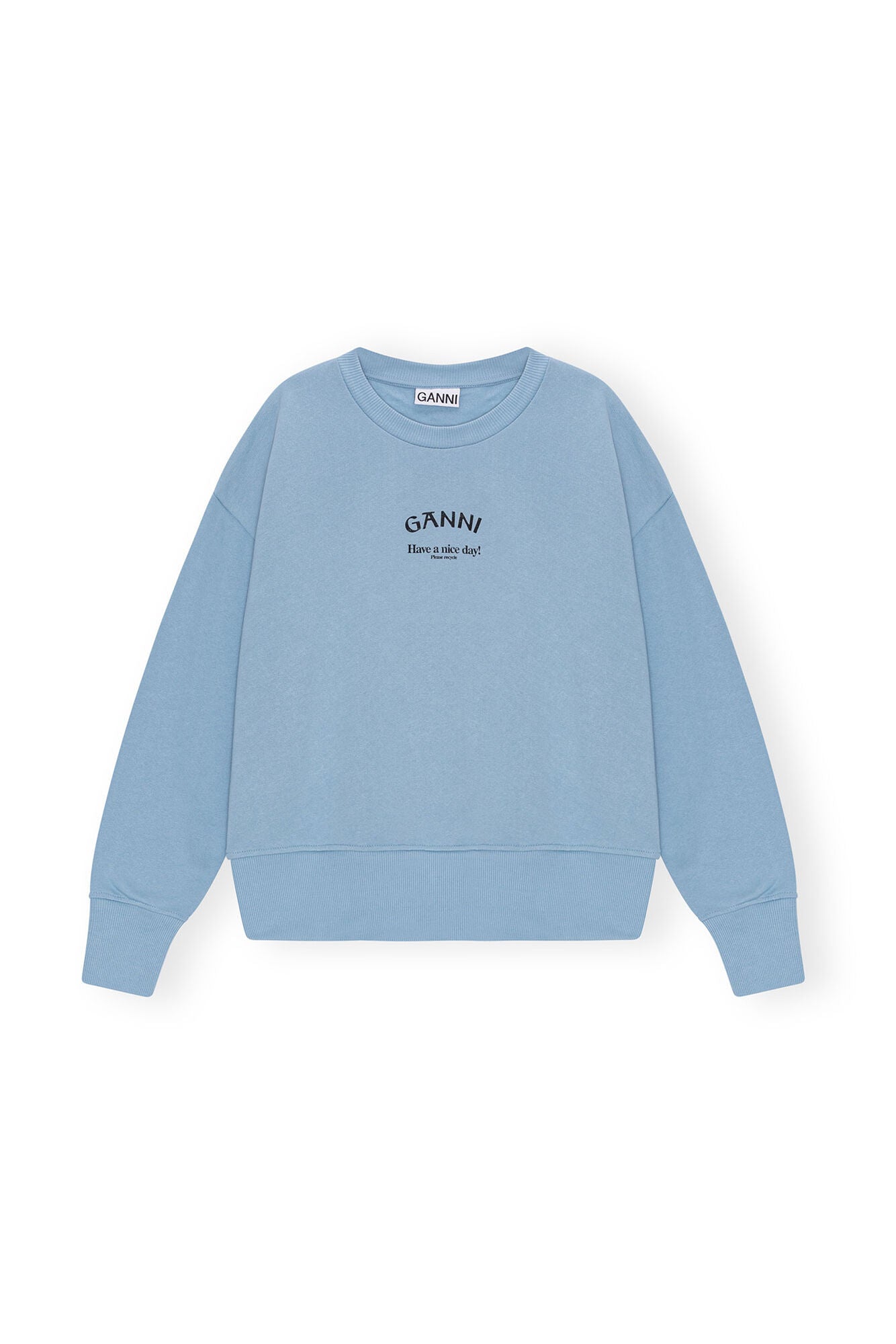 Ganni Isoli Oversized Sweatshirt Placid Blue - hvittrad.no