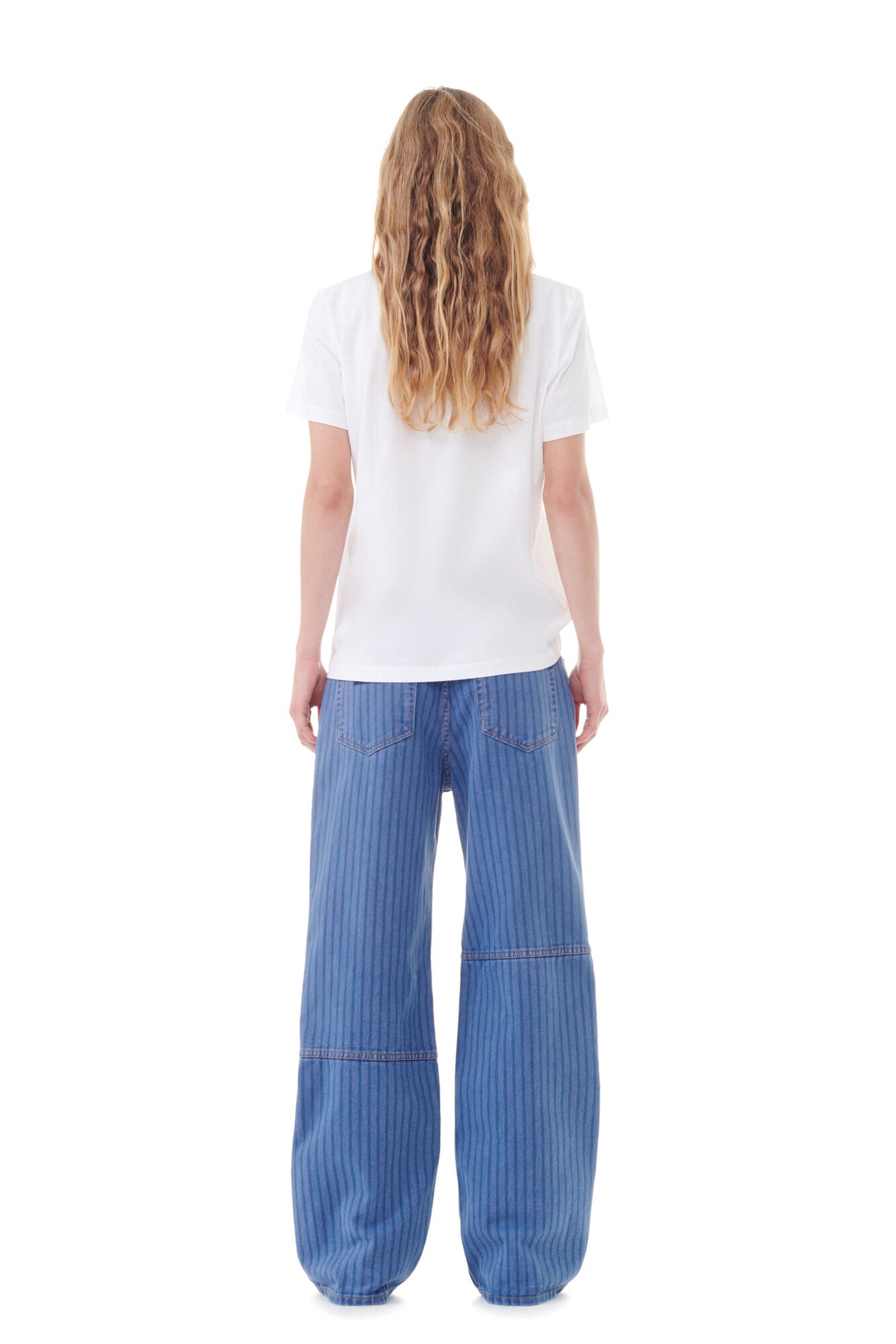 Ganni Thin Jersey GoGo Relaxed T-Shirt Bright White - hvittrad.no