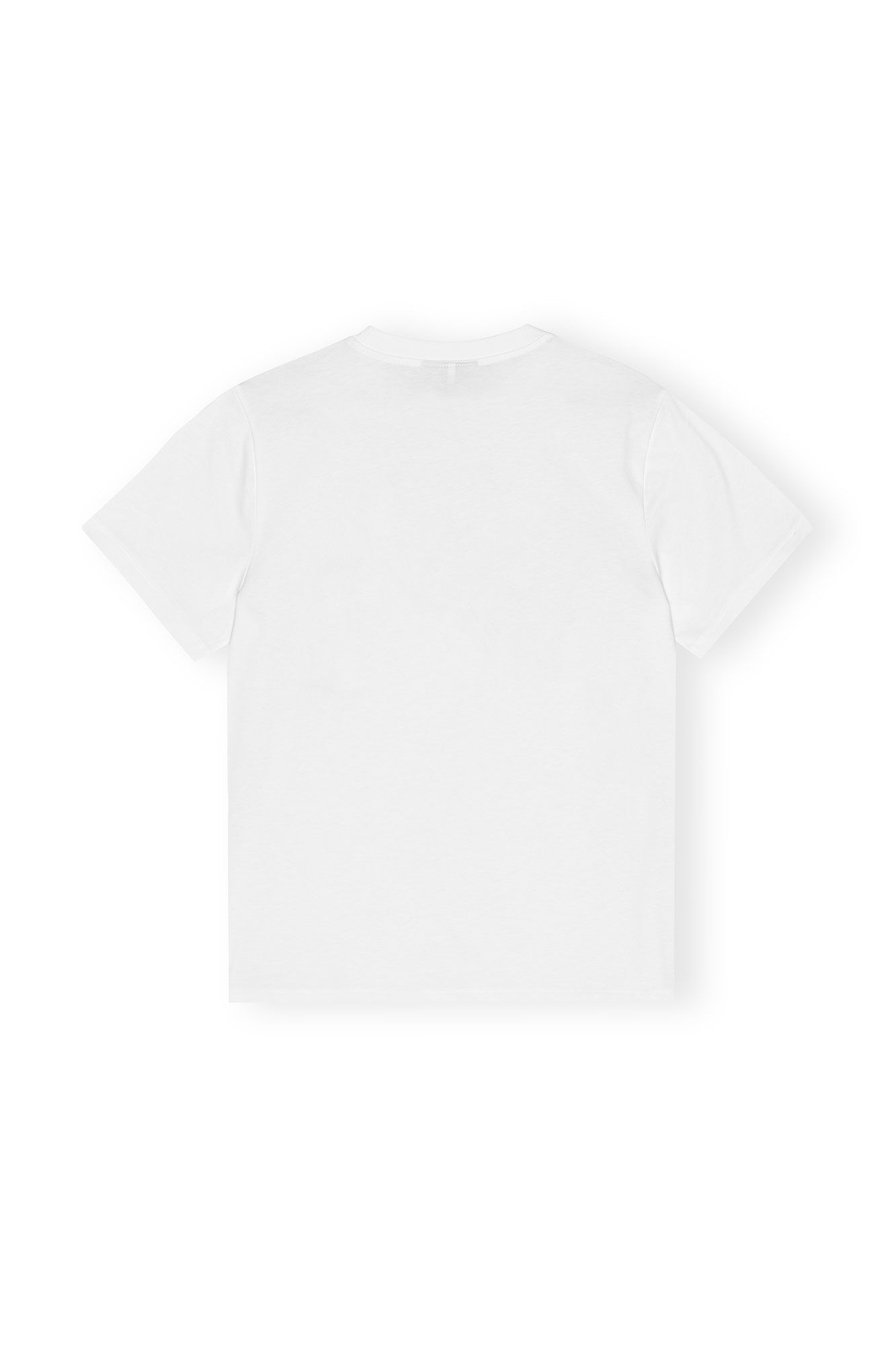 GANNI Basic Jersey Cherry Relaxed T-shirt Bright White - hvittrad.no