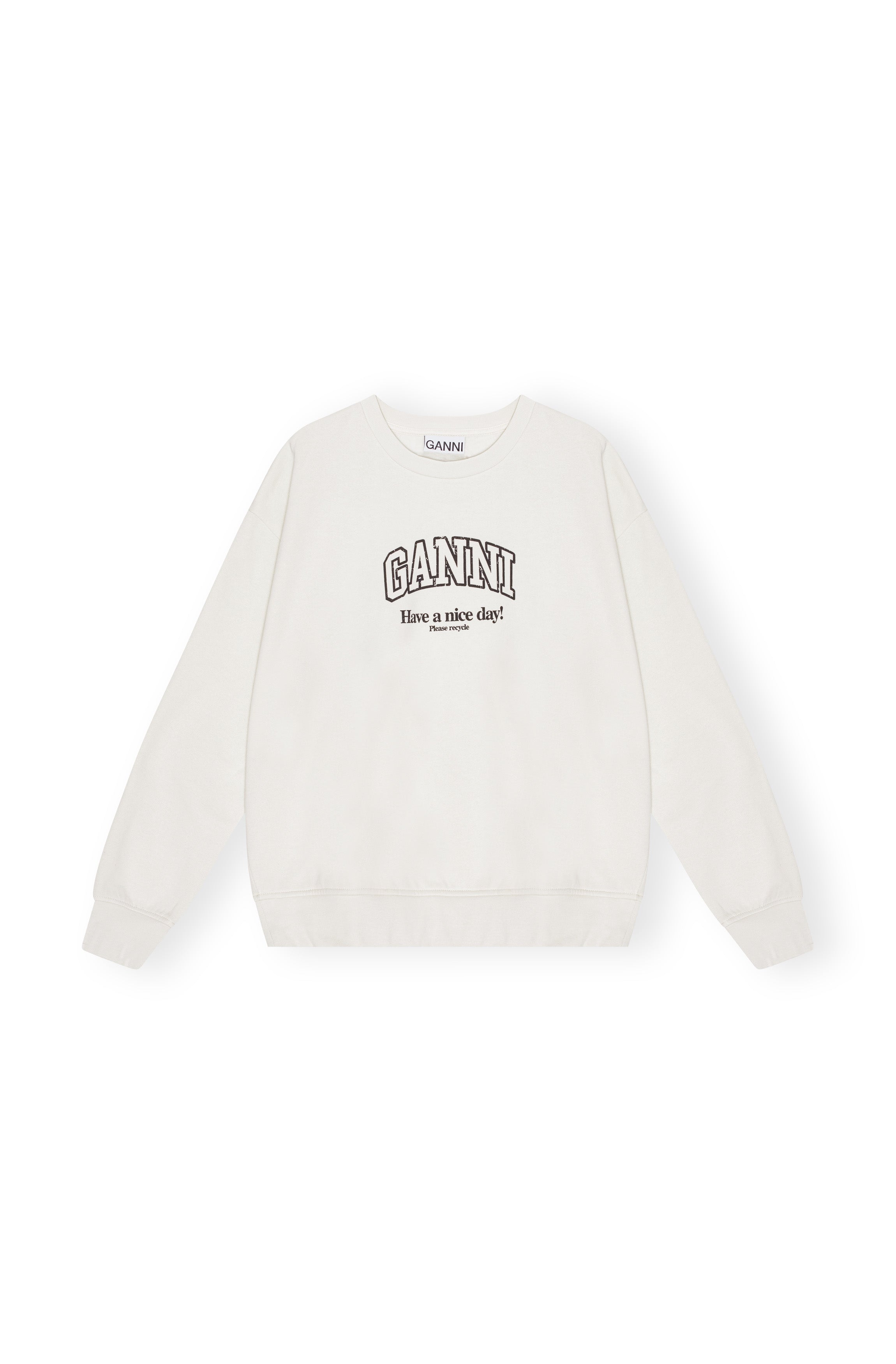 Ganni Isoli Ganni Oversized Sweatshirt Egret - hvittrad.no