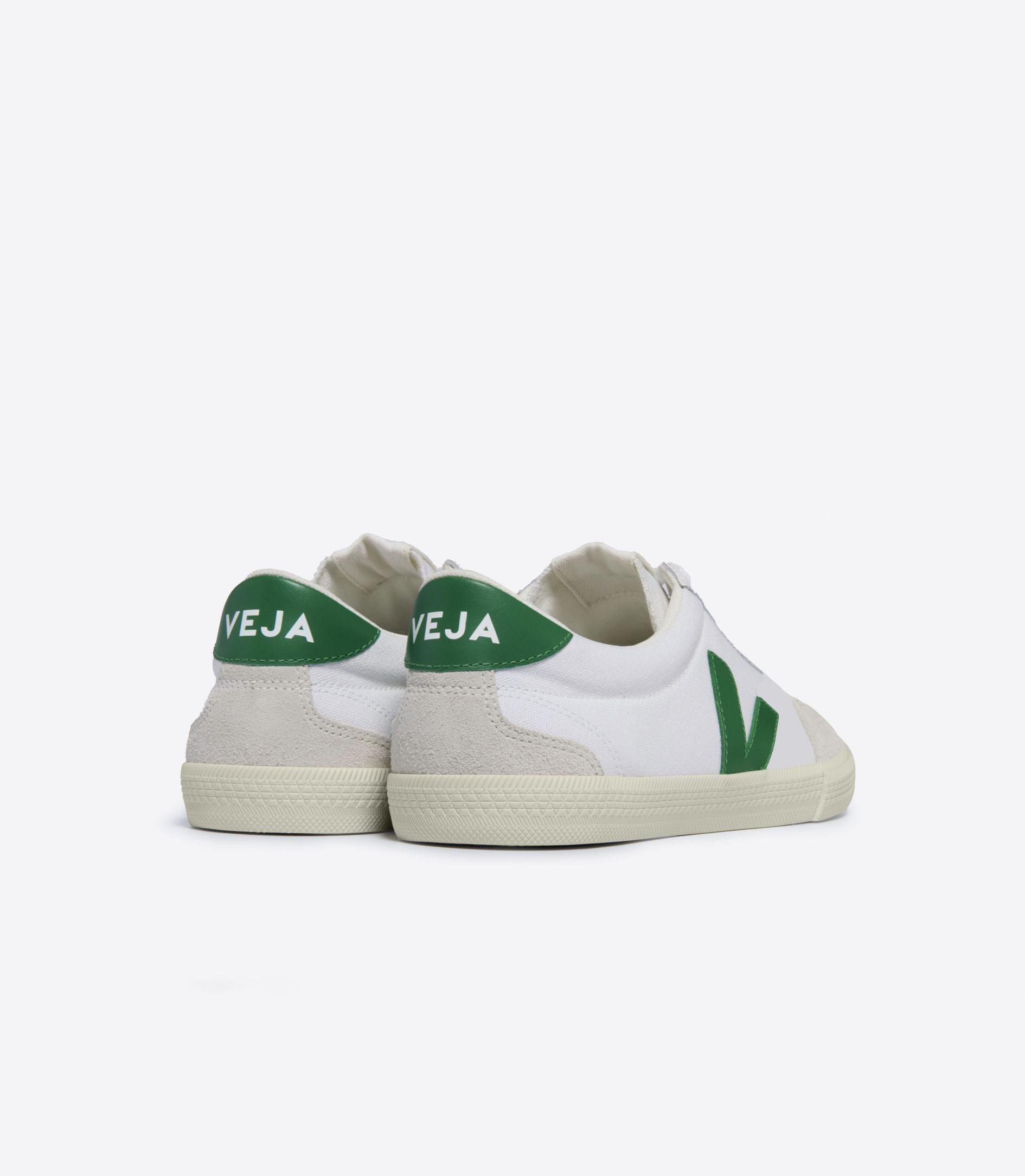 Veja Volley Canvas White Emeraude - hvittrad.no