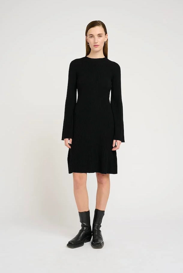 Gestuz AntaliGZ Wool Short Dress Black - hvittrad.no
